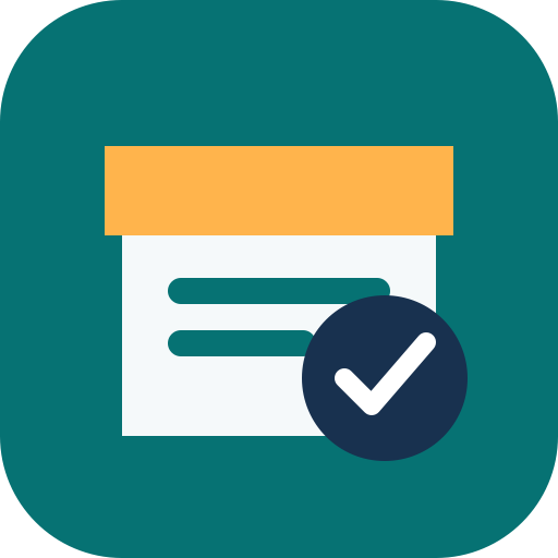 Invoice Evidence Binder archive and checkmark icon